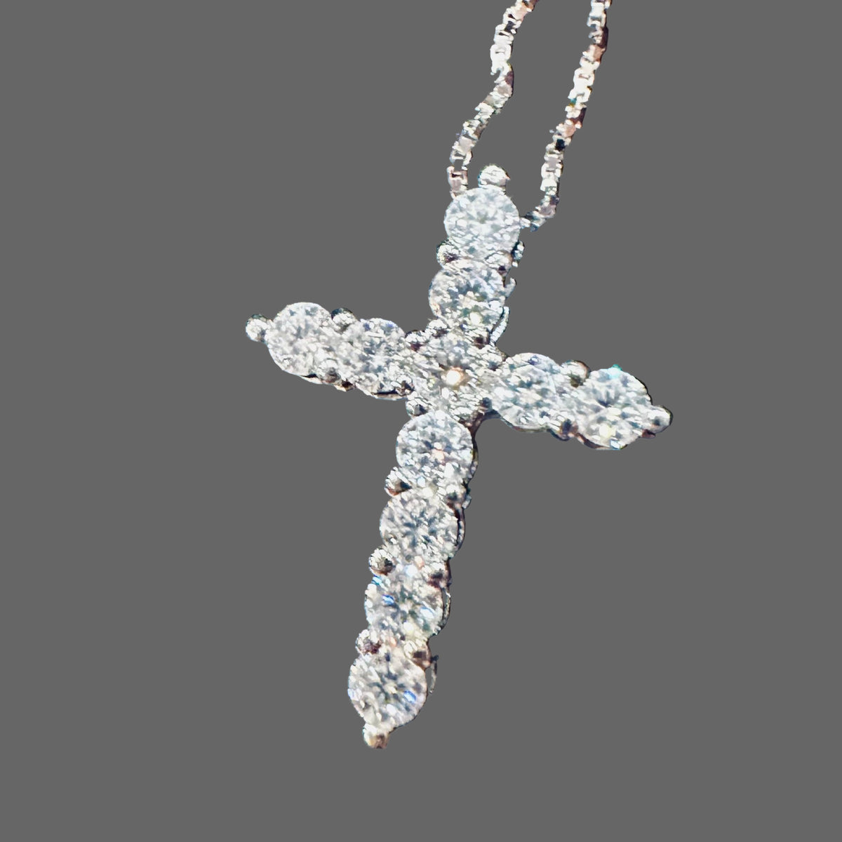Moissanite Cross In sterling silver Overlaid in 18Kt gold