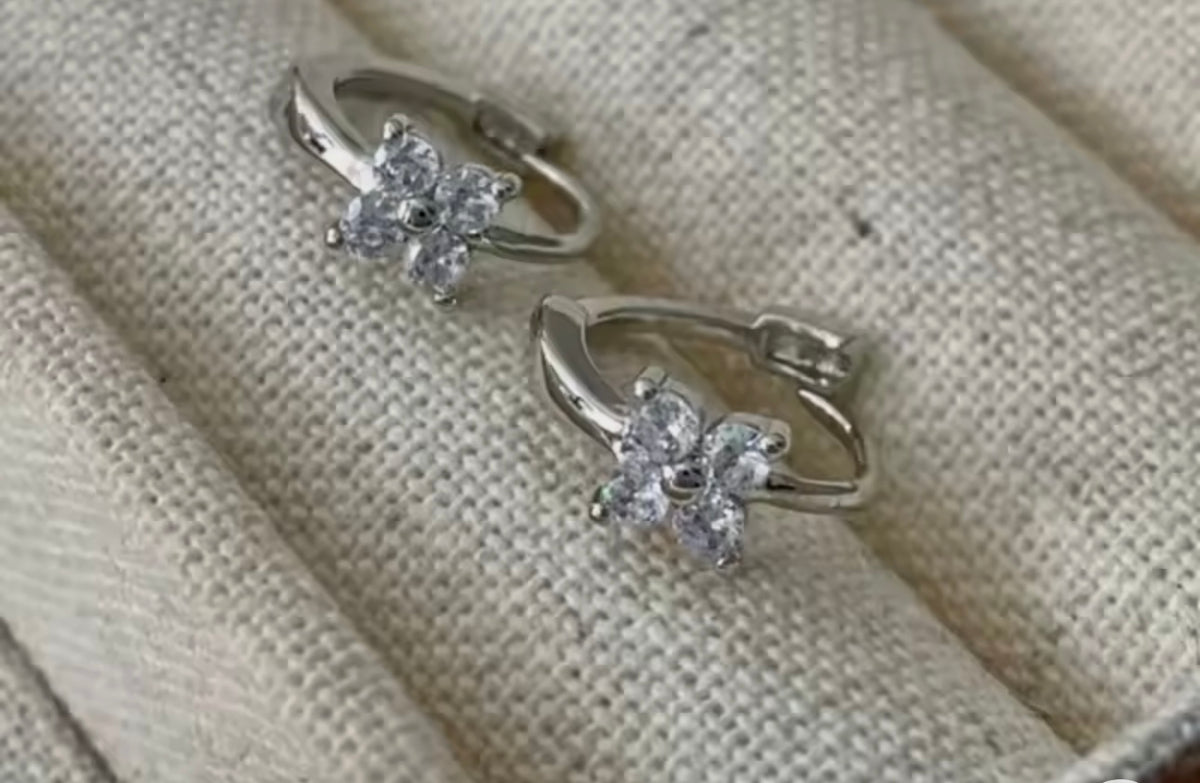 1 Carat dainty Moissanite hoop earrings