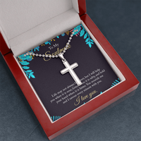 Load image into Gallery viewer, To My Wife - Artisan Cross Necklace with Ball Chain
