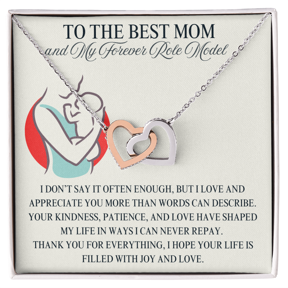 To My Mother - Interlocking Hearts Necklace